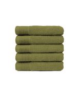 The One Badhanddoek Voordeelpakket 450 gram 70x140 cm Olive Green (5 stuks) 