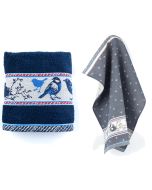 Bunzlau Castle Keuken- en theedoek set Birds Donkerblauw