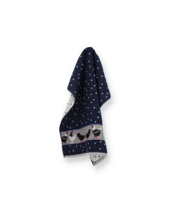 Bunzlau Castle Keukendoek Chickens Donkerblauw