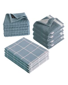 Byrklund Keukenset Clean & Dry Blauw - 12 delig - Theedoeken, Keukendoeken & Vaatdoeken