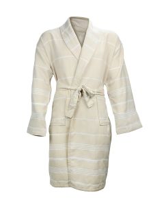 The One Towelling Hamam Badjas Beige/White