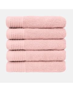 The One Handdoek Deluxe 50x100  550 gr Zalm roze (5 stuks)
