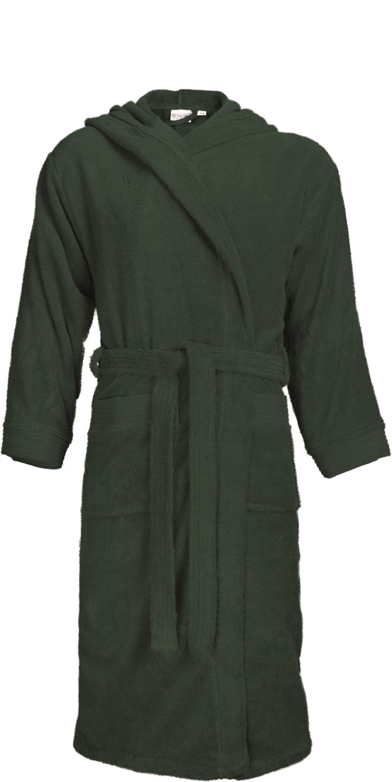 The One Classic Badjas met capuchon 420 gram Dark Green-S/M