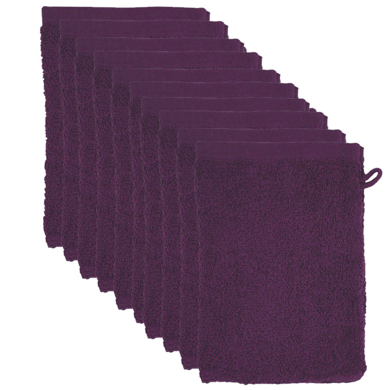 The One Voordeelpakket Washandjes Plum - 10 stuks